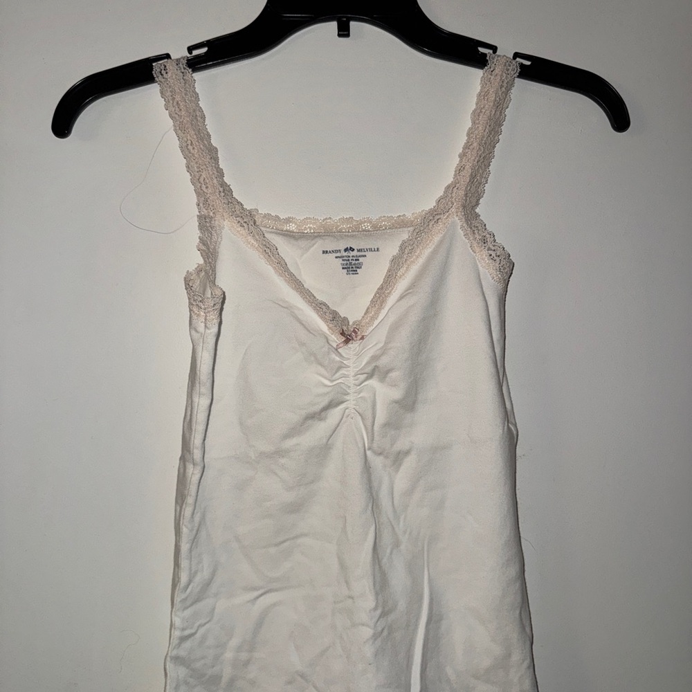Brandy Melville White Lace Trim Camisole